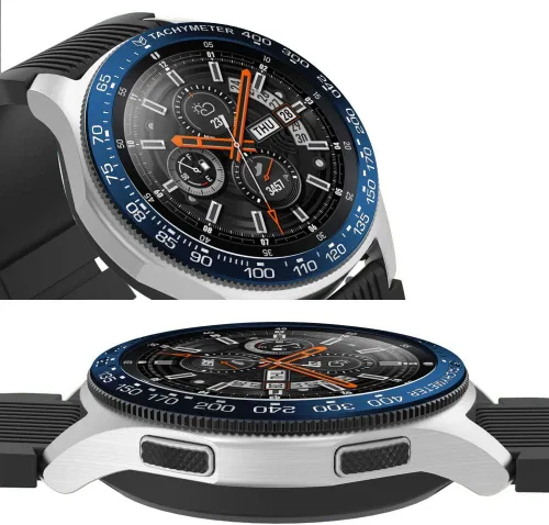 Vista 4 de PINHEN Estilo de bisel compatible con Galaxy Watch de 1.654 pulgadas / Gear Sport Bisel Ring Cubierta Adhesiva Antiarañazos de Aluminio Bisel Anillo