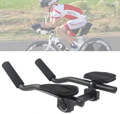 Manillar Aero para Bicicleta, Manillar de Aleación de Aluminio para Bicicleta de Carretera y Montaña, Manillar de Carrera TT con Clip en el