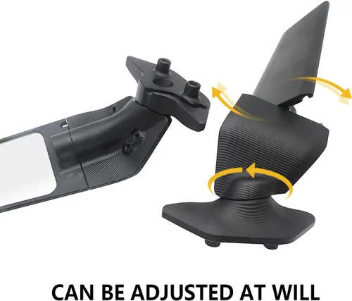 Vista 3 de Más nuevo modificado motocicleta 2 unids retrovisores viento ala ajustable giratoria espejos laterales para 2020 bmw s1000rr