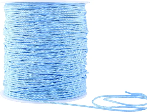 Vista 120 de KONMAY 1 rollo de cuerda de nailon de 150 yardas, trenzado de 0.016 in de nailon Shamballa Macramé/cordón de cuentas, cordón de nudo chino, cuerda