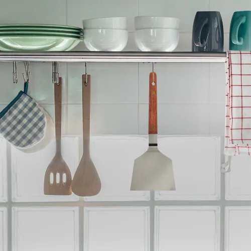 Vista 8 de TIKUSAN Okonomiyaki - Espátula giratoria para barbacoa, mango de madera, hecho en Japón (2.8 x 7.2 pulgadas)