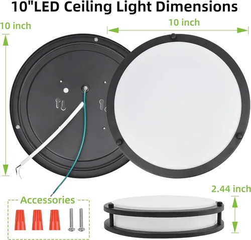 Vista 4 de hykolity - Lámpara de techo LED de 10 pulgadas de montaje empotrado, 17W 1100lm, luces de techo ajustables de 2700K/3000K/3500K/4000K/5000K, Bronce