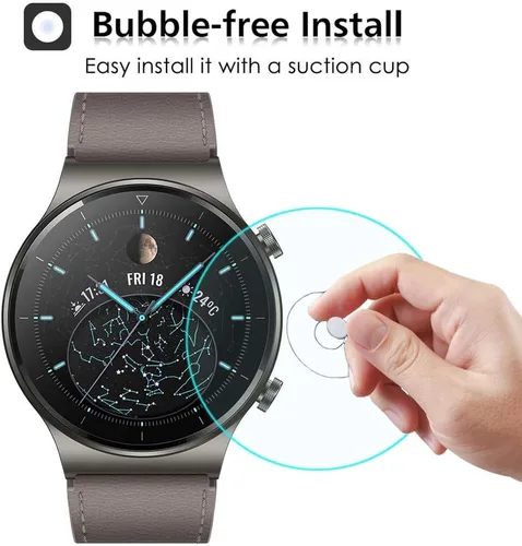 Vista 5 de Paquete de 4 protectores de pantalla compatibles con Huawei Watch GT2 Pro, vidrio templado para Huawei GT 2 Pro, protectores de pantalla para reloj