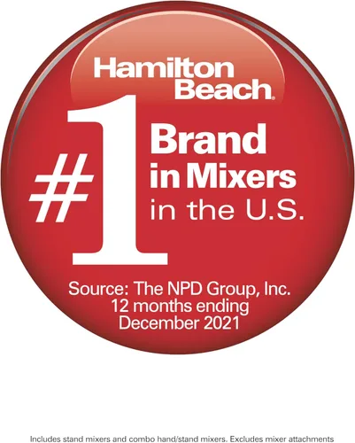 Vista 8 de Hamilton Beach Mezclador Clásico de Pie y de Mano, 4 Quarts, 6 Velocidades con QuickBurst, Soporte para Tazón, 290 Watts de Potencia Máxima, Azul