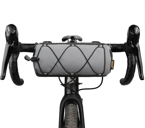 Vista 10 de Rhinowalk - Bolsa para manillar de bicicleta, bolsa delantera para bicicleta de montaña y de carretera, bolsa enrollable de almacenamiento