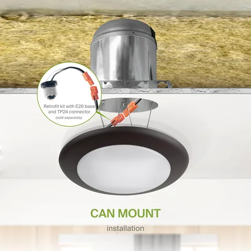 Vista 8 de ASD Paquete de 12 luces LED de disco de 4 pulgadas, 10 W 5CCT 2700 K-5000 K 685 lm CRI90+, luminaria de techo de montaje empotrado regulable