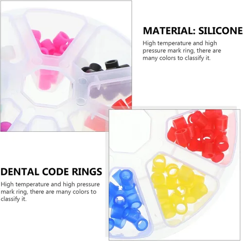 Vista 9 de 160 anillos de código dental, anillos de identificación de instrumentos de silicona autoclave coloridos de grado médico, bandas de codificación