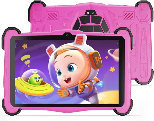 Vista 7 de Tablet infantil de 7 pulgadas con funda a prueba de golpes para niños de 3 a 10 años, tableta de aprendizaje educativo Android 14, 10 GB de RAM+64