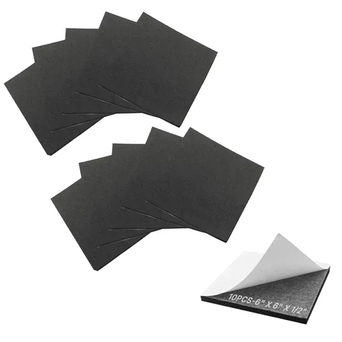 Vista 16 de Storystore 8 hojas acolchadas de espuma, 4 x 4 x 1/2 pulgadas, autoadhesivas, de espuma de celda cerrada, de neopreno, aislantes, almohadillas