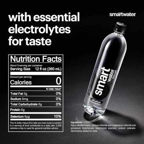 Vista 2 de Smartwater alcalino con antioxidante 1L