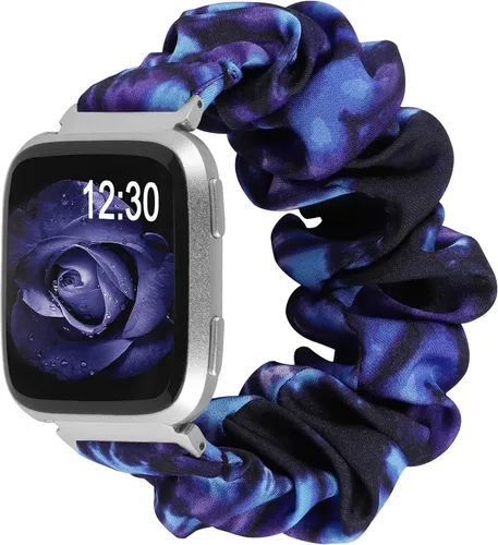 Vista 16 de TOYOUTHS Bandas Scrunchie compatibles con Fitbit Versa/Versa 2/Versa Lite Edición Especial para mujeres y hombres, linda correa de tela elástica