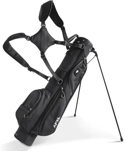 Vista 8 de Bolsa de golf pequeña, 3 divisores para hasta 8 palos, bolsa de soporte de golf con cubierta para lluvia, fácil de transportar y duradera, bolsa