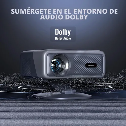 Vista 5 de [Aplicación con licencia oficial y 4500 ANSI] Proyector 4K con WiFi y Bluetooth, audio Dolby 3D y proyector inteligente