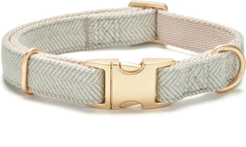 Vista 29 de Collar de algodón suave para perro con hebilla de metal, ajustable, resistente, cómodo, collares de pana para perros pequeños, medianos y grandes