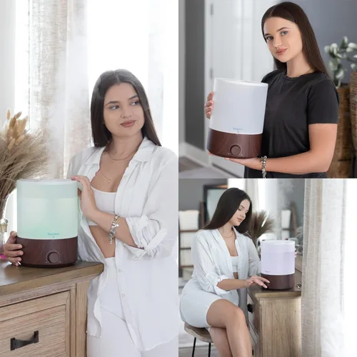 Vista 2 de Essential - Humidificador difusor de aceite., madera oscura(Dark Wood Grain)