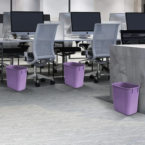 Vista 4 de Acrimet Papelera para escritorio, 3.25 galones, 13 cuartos de galón, 12 litros (plástico) (color morado) (juego de 4)