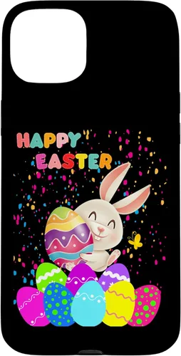 Vista 9 de Funda para iPhone 12 Pro Max Happy Easter con conejo y huevos
