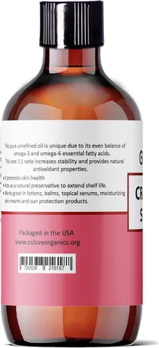 Vista 3 de OSLOVE - Aceite de semilla de arándano sin refinar de 4 onzas, prensado en frío, extraído de semillas de arándano, gran hidratante para piel