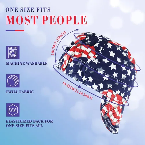 Vista 3 de TRQWH Gorra de Soldadura 100% Algodón Gorras de Soldadura para Hombres 3 Pzas con Malla Interior Absorción de Sudor Resistente a las Llamas Gorra