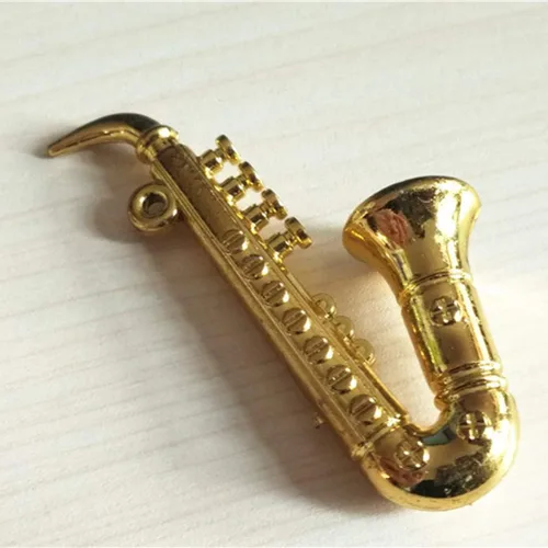 Vista 4 de Mini modelo de saxofón modelo de saxofón en miniatura, colección musical, adornos decorativos (dorado)