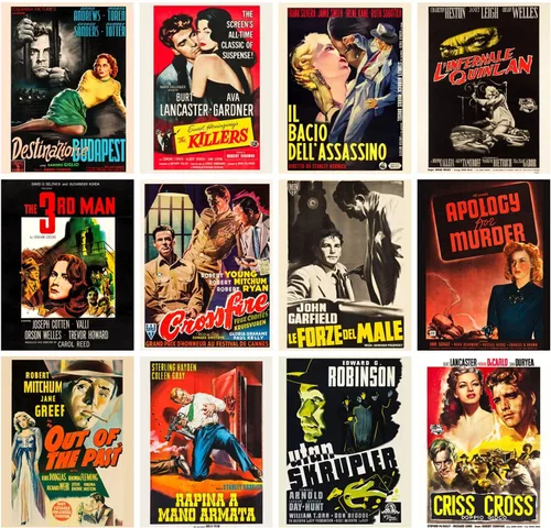 Vista 2 de Calendario de pared 2026 [13 páginas de 8 x 12 pulgadas], película negra vintage, pósteres de película de explotación retro