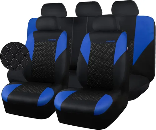 Vista 7 de CAR PASS - Fundas de asiento universales de tela con relieve ultrasónico, funda de asiento de auto linda y transpirable con esponja compuesta de 5