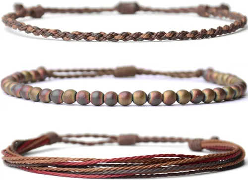 Vista 57 de Pulsera curativa hecha a mano con cuentas de piedra natural, regalo para hombres, pulsera de cuerda ajustable