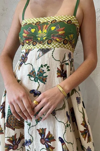 Vista 2 de Vestido de verano sin mangas con estampado de correa de verano 2023 para mujer