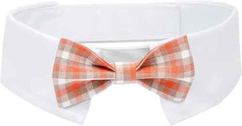 Vista 23 de Collar de corbatín negro para gato Segarty, lindo esmoquin para cachorros con corbatín para perros con collar blanco ajustable hecho a mano