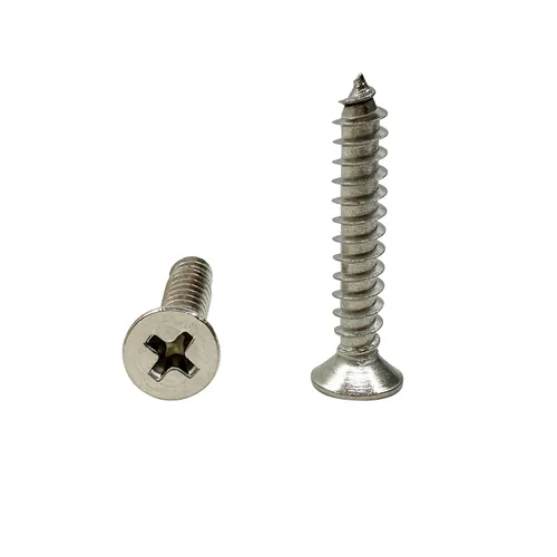 Vista 10 de Tornillos de madera M4x10mm, tornillo Phillips de cabeza plana de acero inoxidable, tornillo autorroscante de cabeza avellanada Phillips