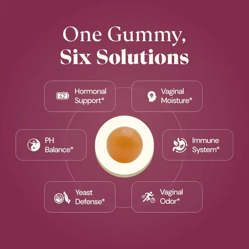 Vista 2 de Gomitas probióticas vaginales de olmo resbaladizo 8 en 1 para mujer, humedad íntima, pH equilibrado, olor saludable, equilibrio de levadura y apoyo
