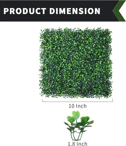 Vista 2 de Panda House Seto de boj 24 piezas para un juego de tapetes artificiales de vegetación topiaria describe el hogar y protege el espacio personal