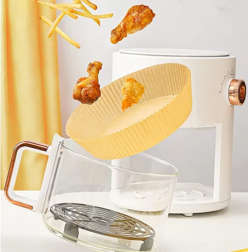 Vista 6 de JSSYCG - Forro de papel desechable para freidora de aire, almohadillas de papel desechables para freidora, resistente al aceite, impermeable, papel