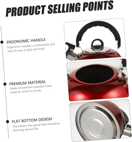 Vista 6 de Espresso Machine Espresso Machine Whistling Teapot Stovetop Tea Kettle Stainless Steel Portable Coffee Pot Small Water Boiling Pots with Handle for