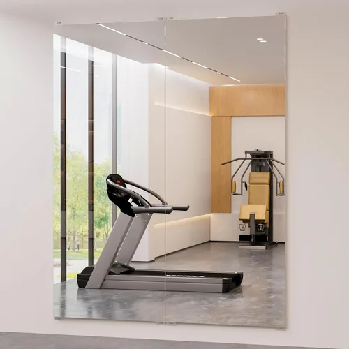 Gym Mirror - 60" x 48" (2PCS of 60" x 24") Frameless Wall Mirrors, Easy Installation Unbreakable Non-Glass Nanomirror, Ideal for Dance, Yoga,