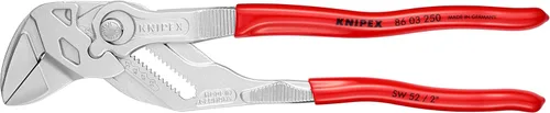 Vista 3 de KNIPEX Tools KNIPEX 86 03 250 SBA - Llave de alicates y herramientas 86 09 250 V01 - Protectores de mordaza para llave de alicates de 10 pulgadas 86