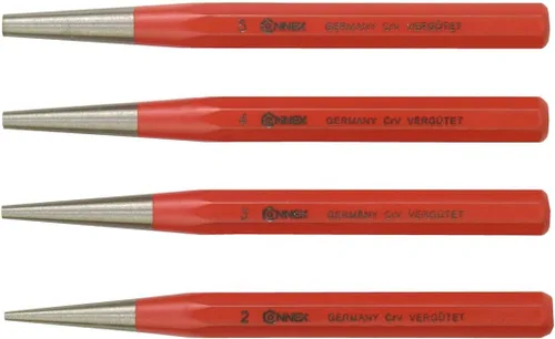 Connex COXT660104 - Juego de punzones de deriva, plata/rojo