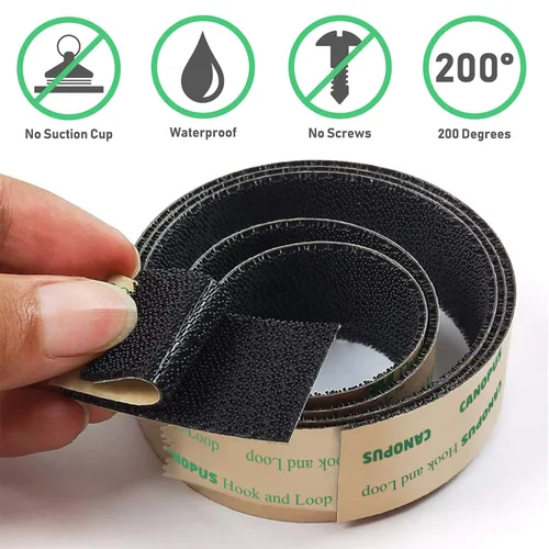 Vista 3 de CANOPUS Tiras de gancho y bucle con adhesivo, cierre resellable, cinta de gancho y bucle SJ4575 resistente, resistencia industrial, ganchos