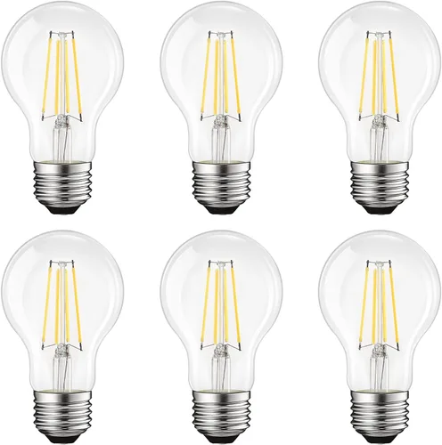 Vista 11 de LUXRITE Bombillas LED vintage A19 equivalente a 60 W, blanco cálido de 2700 K, regulable, 800 lúmenes, bombilla LED Edison estándar de 8 W