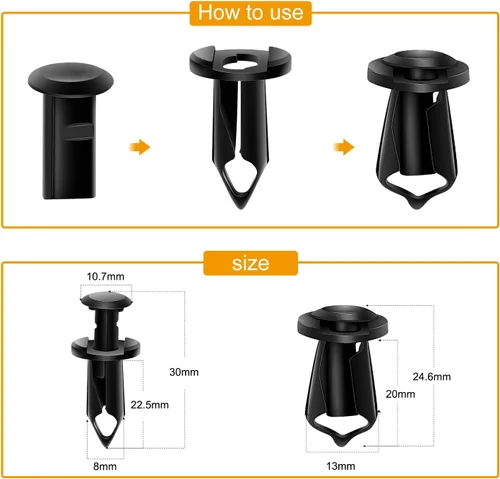 Vista 3 de GOOACC 70 piezas de protección contra salpicaduras para el motor, tornillos de protección del cuerpo del parachoques del guardabarros, retenedores