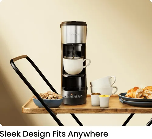 Vista 7 de CHEFMAN Cafetera de una sola porción, cafetera K Cup: compatible con cápsulas K-Cup y café molido, cafetera de goteo de 6 a 12 onzas, depósito