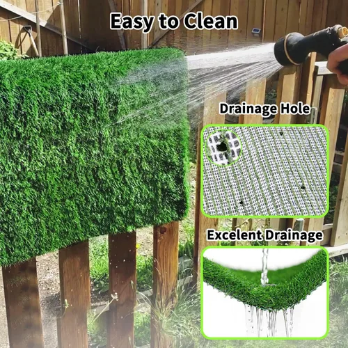 Vista 3 de Almohadilla de césped para perros de 28 x 40 pulgadas, de fuerte absorción, césped artificial suave para mascotas para entrenamiento de orinales