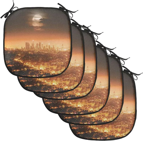 Vista 144 de Lunarable American Chair Cushion Pad, Massachusetts Flagg Holds a Bow and Pointing Downward Arrow, Seat Padding for Kitchen & Patio with Anti-Slip