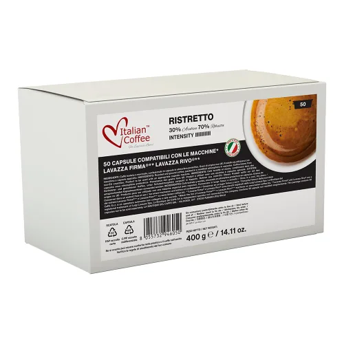 Vista 4 de CAFÉ ITALIANO PARA AMANTES DEL ESPRESSO cápsulas de café expreso compatibles con máquinas Rivo (Ristretto, 50)