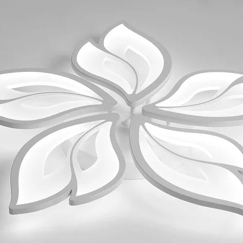 Vista 8 de Garwarm Lámpara de Techo Moderna, Candelabro LED Regulable de 23.6" Empotrado en el Techo, Control Remoto Lámpara de Hoja Acrílica Blanca para Sala