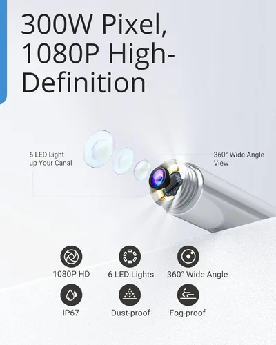 Vista 2 de BEBIRD Herramienta de eliminación de cera de oídos con cámara HD, limpiador visual inteligente R1 mejorado con otoscopio, visor de oídos con 6 luces