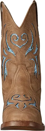 Vista 2 de ROPER Botas unisex con purpurina Breeze Western para niños, Beige Bronceado