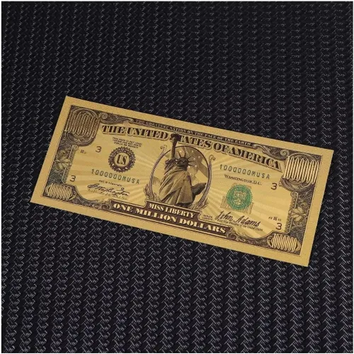 Vista 4 de 10 billetes de dólar de oro, sobre de tarjeta de dinero, regalo chapado en lámina dorada para regalos en efectivo