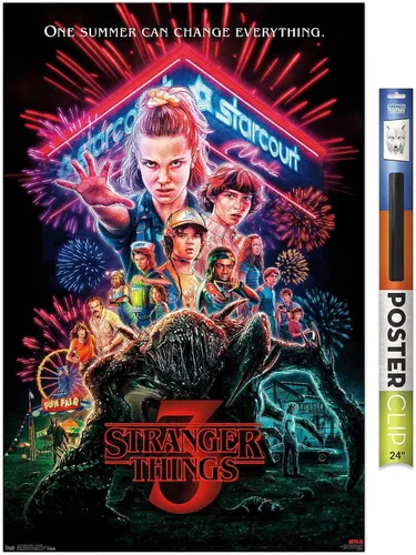 Vista 17 de Trends International Netflix Stranger Things: Season 3 - Póster de pared de una hoja, 14.725 x 22.375 pulgadas, versión enmarcada de madera