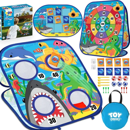 TOY Life Toddler Outdoor Toys for Kids Ages 4-8, Bean Bag Toss, Outside Yard Games for Kids Cornhole, Indoor Lawn Backyard Games Birthday Family